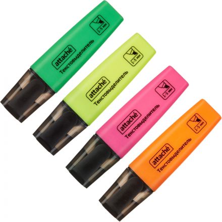 Набор текстовыделителей Attache Colored (толщина линии 1-5 мм, 4 цвета) Набор текстовыделителей Attache Colored (толщина линии 1-5 мм, 4 цвета)