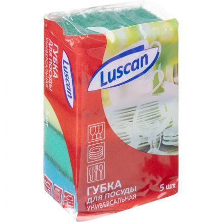 Губки для посуды Luscan 80х50х26мм 5шт/уп Губки для посуды Luscan 80х50х26мм 5шт/уп