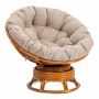 Кресло-качалка Папасан/Papasan (W 23/01 B) /с подушкой/ 115х78х104см, пекан орех, подушка рогожка, меланж