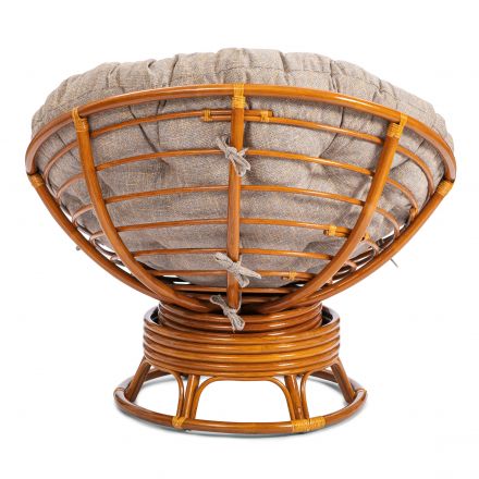 Кресло-качалка Папасан/Papasan (W 23/01 B) /с подушкой/ 115х78х104см, пекан орех, подушка рогожка, меланж