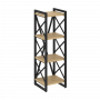 Loft Стеллаж на регулируемых опорах-4 полки VR.L-MST.O-4.4 Тиквуд светлый/Чёрный металл 400*400*1280