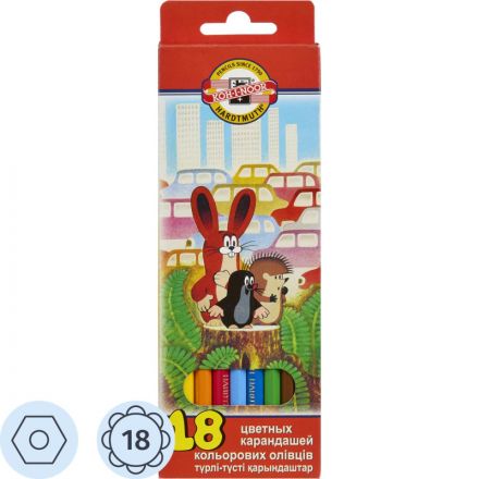 Карандаши цветные KOH-I-NOOR Крот 18 цв/наб,3653018026KSRV