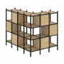 Loft Угловой внешний стеллаж наборный VR.L-52 Тиквуд светлый/Чёрный металл 1694*1278*1458