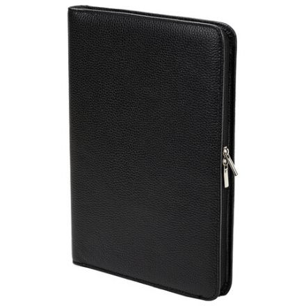 Папка из натуральной кожи на молнии, 340х250х30 мм, черная, 8-011 Папка из натуральной кожи на молнии, 340х250х30 мм, черная, 8-011