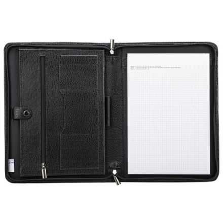 Папка из натуральной кожи на молнии, 340х250х30 мм, черная, 8-011 Папка из натуральной кожи на молнии, 340х250х30 мм, черная, 8-011