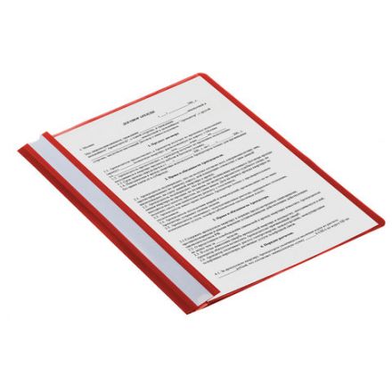 Скоросшиватель пластиковый STAFF, А4, 100/120 мкм, красный, 225729 Скоросшиватель пластиковый STAFF, А4, 100/120 мкм, красный, 225729