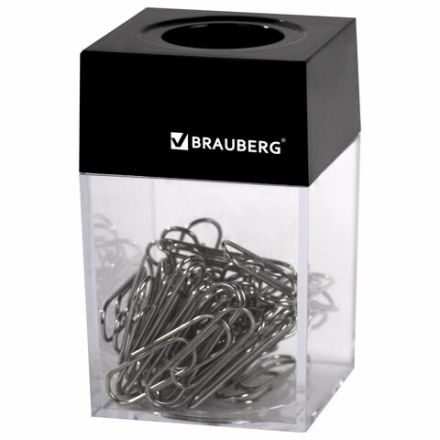 Скрепочница магнитная с 50 никелированными скрепками 28 мм, РОССИЯ, BRAUBERG, 271179 Скрепочница магнитная с 50 никелированными скрепками 28 мм, РОССИЯ, BRAUBERG, 271179