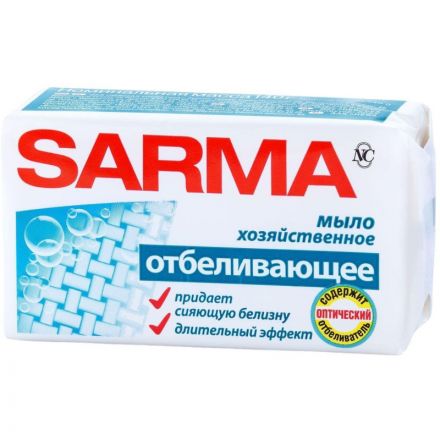 Мыло хозяйственное Сарма отбеливающее 140г