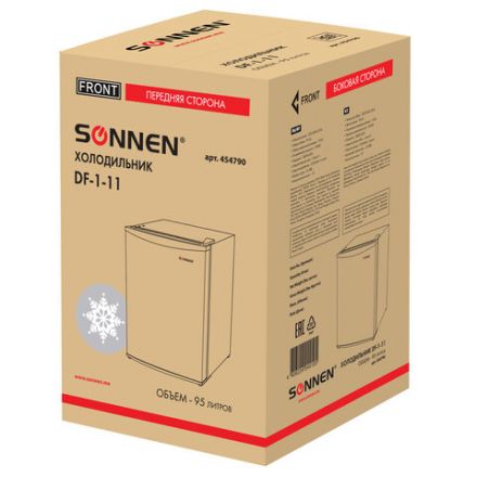 Холодильник SONNEN DF-1-11, однокамерный, объем 92 л, морозильная камера 10 л, 48х44,5х85 см, белый, 454790