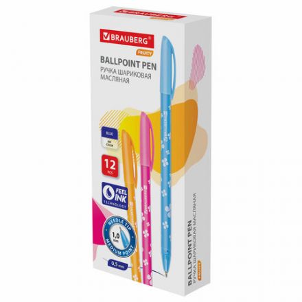 Ручка шариковая масляная BRAUBERG "FRUITY SF", СИНЯЯ, с узором, узел 1 мм, линия письма 0,5 мм, 142653 Ручка шариковая масляная BRAUBERG "FRUITY SF", СИНЯЯ, с узором, узел 1 мм, линия письма 0,5 мм, 142653