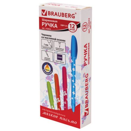 Ручка шариковая масляная BRAUBERG "FRUITY SF", СИНЯЯ, с узором, узел 1 мм, линия письма 0,5 мм, 142653 Ручка шариковая масляная BRAUBERG "FRUITY SF", СИНЯЯ, с узором, узел 1 мм, линия письма 0,5 мм, 142653