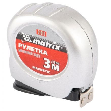 Рулетка Magnetic, 3 м х 16 мм, магнитный зацеп Matrix 31010 Рулетка Magnetic, 3 м х 16 мм, магнитный зацеп Matrix 31010