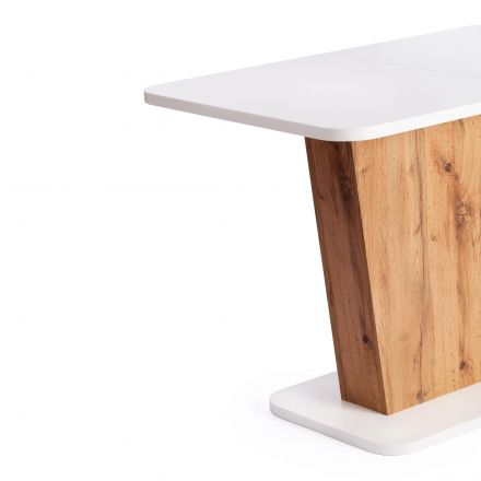 Стол Tetchair обеденный GENT, ЛДСП, 110-145x68,6x75,5 см, Дуб вотан/Белый Стол Tetchair обеденный GENT, ЛДСП, 110-145x68,6x75,5 см, Дуб вотан/Белый