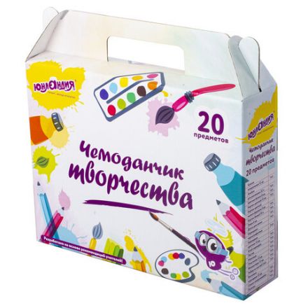 Набор для творчества в подарочной коробке ЮНЛАНДИЯ "ЧЕМОДАНЧИК ТВОРЧЕСТВА" 20 предметов, 880124 Набор для творчества в подарочной коробке ЮНЛАНДИЯ "ЧЕМОДАНЧИК ТВОРЧЕСТВА" 20 предметов, 880124