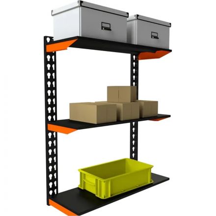 Стеллаж металлический модульный Metalex FLY 1000х800х400 (3 полки) ор-чёр