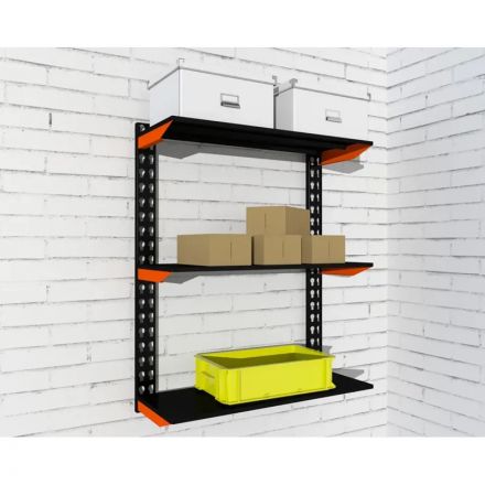 Стеллаж металлический модульный Metalex FLY 1000х800х400 (3 полки) ор-чёр