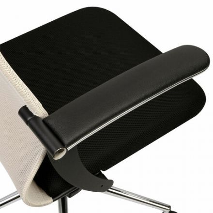 Кресло офисное BRABIX PREMIUM "Ultimate EX-801" хром, плотная двойная сетка Х2, черное/бежевое, 532919 Кресло офисное BRABIX PREMIUM "Ultimate EX-801" хром, плотная двойная сетка Х2, черное/бежевое, 532919