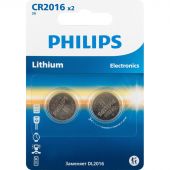 Батарейка Philips CR2016-2BL/CR2016P2/51 литиевые 2шт/уп Батарейка Philips CR2016-2BL/CR2016P2/51 литиевые 2шт/уп