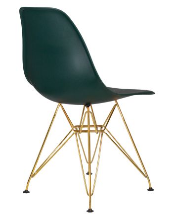 Стул обеденный DOBRIN DSR, ножки золотые, цвет тёмно-зеленый (G-13)
