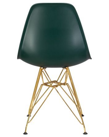 Стул обеденный DOBRIN DSR, ножки золотые, цвет тёмно-зеленый (G-13)