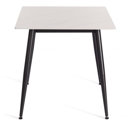 Стол обеденный Austen/Остин столешница керамика (матовая) /опоры металл, белый/черный, 120x80x75(+1) см Стол обеденный Austen/Остин столешница керамика (матовая) /опоры металл, белый/черный, 120x80x75(+1) см