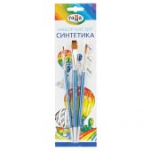 Набор кистей Гамма "Классические" 3шт., синтетика, круглые № 3, 5, плоская № 10, блистер, европодвес