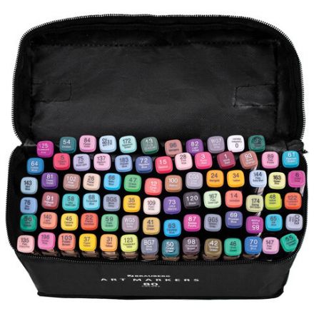 Маркеры для скетчинга двусторонние, НАБОР 80 шт., текстильный чехол, BRAUBERG, 152233 Маркеры для скетчинга двусторонние, НАБОР 80 шт., текстильный чехол, BRAUBERG, 152233