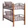 Кровать BOLERO двухярусная, дерево гевея/металл, 90*200 см (bunk bed), красный дуб/черный
