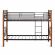 Кровать BOLERO двухярусная, дерево гевея/металл, 90*200 см (bunk bed), красный дуб/черный