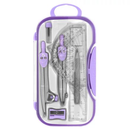 Готовальня BRAUBERG SCHOOL KIT, 11 предметов, циркуль 115 мм, циркуль 125 мм, чертежные принадлежности, лавандовый цвет, 210714 Готовальня BRAUBERG SCHOOL KIT, 11 предметов, циркуль 115 мм, циркуль 125 мм, чертежные принадлежности, лавандовый цвет, 210714