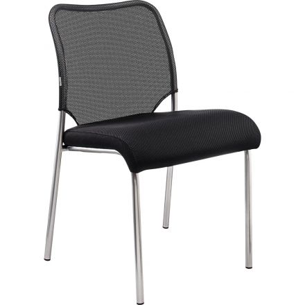 Стул UN_Amigo chrome сиденье W/спинка T _ хром сетка ткань / черный