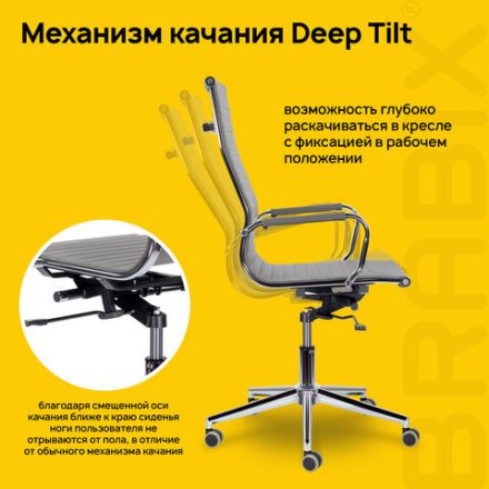 Кресло офисное BRABIX PREMIUM "Intense EX-531", экокожа, хром, темно-серое, 532542