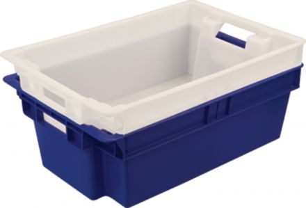 Ящик мясной сплошной 600х400х200 вес 1,7 кг мороз. с гладким дном  натуральный