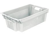 Ящик 600х400х200 1,5кг. мороз. дно сплошное, стенки перфорированные  натуральный