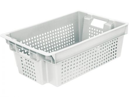 Ящик 600х400х200 1,5кг. мороз. дно сплошное, стенки перфорированные  натуральный