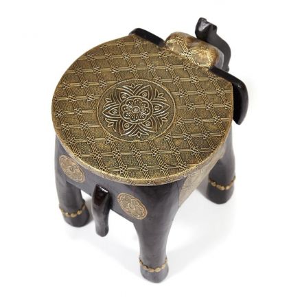 Столик Secret De Maison GOLDEN SLON ( mod. ND-006), дерево манго/латунная чеканка, 40х30х31 см, этническая роспись Столик Secret De Maison GOLDEN SLON ( mod. ND-006), дерево манго/латунная чеканка, 40х30х31 см, этническая роспись