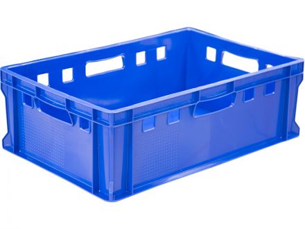 Ящик мясной 600х400х200 сплошной Е2 синий Ящик мясной 600х400х200 сплошной Е2 синий