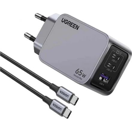 Зарядное устройство сет. UGREEN X755(25871)Nexode Pro 65W 3-Port+каб.1м сер