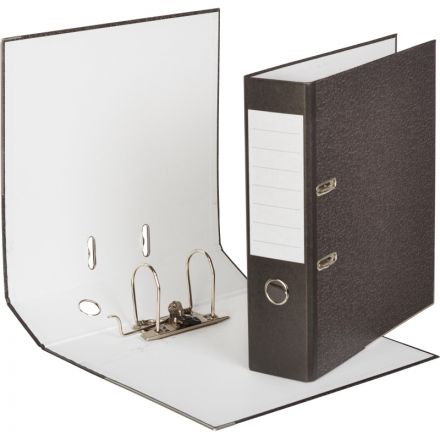 Папка-регистратор 80 мм, мрамор,бум./бум.,черный,мет.уг Папка-регистратор 80 мм, мрамор,бум./бум.,черный,мет.уг