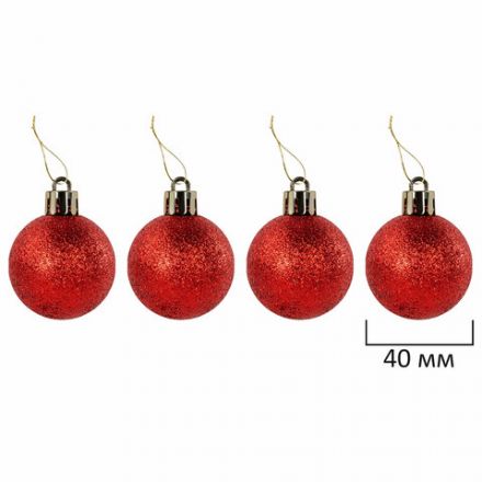 Шары ёлочные НАБОР 30 шт., 8 см/4 см, "Red&Gold", пластик, красные/золото, ЗОЛОТАЯ СКАЗКА, 592168