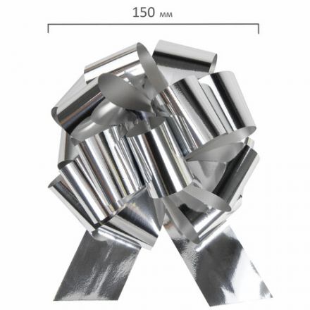 Бант-шар d = 15 см для подарка, НАБОР 3 шт., цвета металл серебристый, металл золотистый, белый, ЗОЛОТАЯ СКАЗКА, 591832 Бант-шар d = 15 см для подарка, НАБОР 3 шт., цвета металл серебристый, металл золотистый, белый, ЗОЛОТАЯ СКАЗКА, 591832