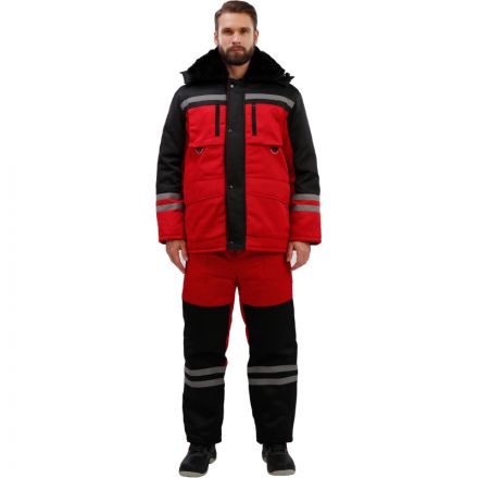 Костюм рабочий зимний муж з03-КПК красн/чер (р.56-58) 182-188 Костюм рабочий зимний муж з03-КПК красн/чер (р.56-58) 182-188