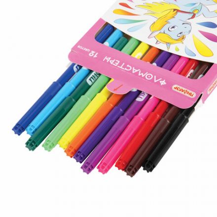 Фломастеры ПИФАГОР "ЕДИНОРОГ", 12 цветов, вентилируемый колпачок, 152448 Фломастеры ПИФАГОР "ЕДИНОРОГ", 12 цветов, вентилируемый колпачок, 152448