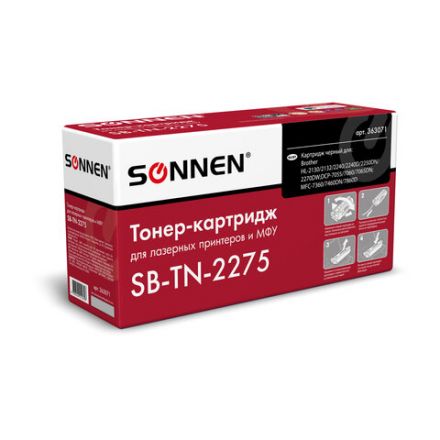 Картридж лазерный SONNEN (SB-TN2275) для BROTHER HL-2240R/2240DR/2250DNR, ресурс 2600 страниц, 363071 Картридж лазерный SONNEN (SB-TN2275) для BROTHER HL-2240R/2240DR/2250DNR, ресурс 2600 страниц, 363071