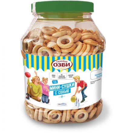 Сушки Мини-сушки с солью Семейка ОЗБИ банка 700 г
