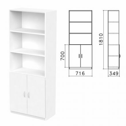Шкаф полузакрытый "Бюджет", 716х349х1810 мм, белый (КОМПЛЕКТ) Шкаф полузакрытый "Бюджет", 716х349х1810 мм, белый (КОМПЛЕКТ)