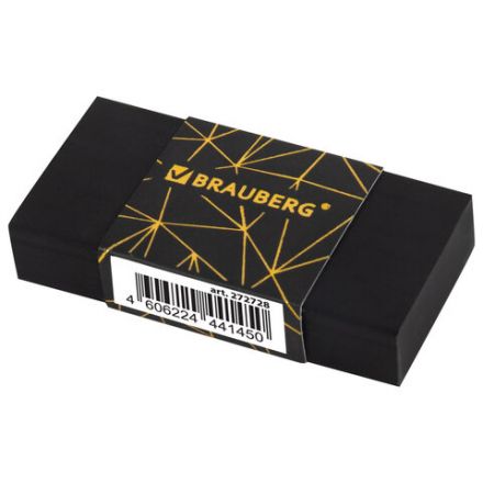 Ластик BRAUBERG "GOLDEN BLACK", 50х24х10 мм, прямоугольный, картонный держатель, экологичный ПВХ, ассорти, 272728 Ластик BRAUBERG "GOLDEN BLACK", 50х24х10 мм, прямоугольный, картонный держатель, экологичный ПВХ, ассорти, 272728