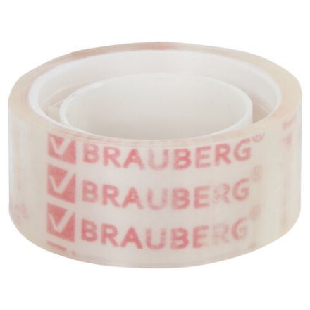Клейкие ленты 19 мм х 10 м канцелярские BRAUBERG, комплект 12 шт., прозрачные, 223124 Клейкие ленты 19 мм х 10 м канцелярские BRAUBERG, комплект 12 шт., прозрачные, 223124