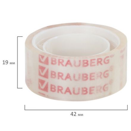 Клейкие ленты 19 мм х 10 м канцелярские BRAUBERG, комплект 12 шт., прозрачные, 223124 Клейкие ленты 19 мм х 10 м канцелярские BRAUBERG, комплект 12 шт., прозрачные, 223124