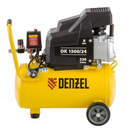Компрессор поршневой DENZEL DK1500/24, Х-PRO 230 л/мин, 24л (58063)